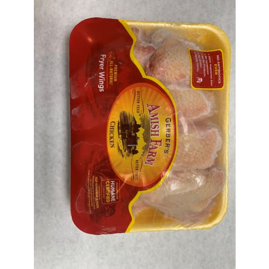 Chicken Wings - Gerber Amish Farms. No antibiotics, no by-products, no hormones or steroids.  Ordered in 2 lb increments. For example, if you order a quantity of 2, you will receive 4 lb.  Price per pound is $6.49.