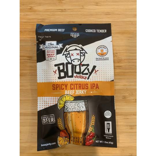 Boozy Jerky: Spicy Citrus IPA Beef Jerky - 