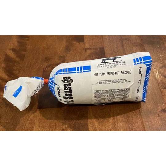 Hot Breakfast Sausage - Some like HOT! Our famous breakfast sausage with a kick!  Ordered in 1 lb increments. For example, if you order a quantity of 2, you will receive 2 lb.   Price per pound is $5.99.