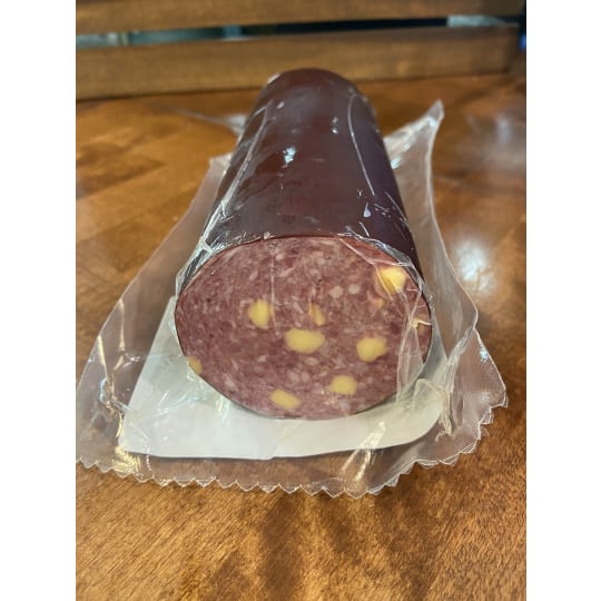 Summer with Cheese Sausage Roll - Our sausage big rolls are the bread and butter of Clark's. Beef and pork and all sorts of flavor! Mild summer with cheddar cheese.  Ordered in 1.75 lb increments. For example, if you order a quantity of 2, you will receive 3.5 lb.  Price per pound is $9.99.
