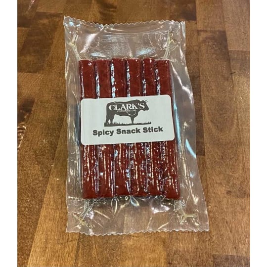 Spicy - Shelf Stable Stix - Clark's snack sticks make for the perfect protein snack on-the-go.  Ordered in 0.75 lb increments. For example, if you order a quantity of 2, you will receive 1.5 lb.  Price per pound is $10.99.