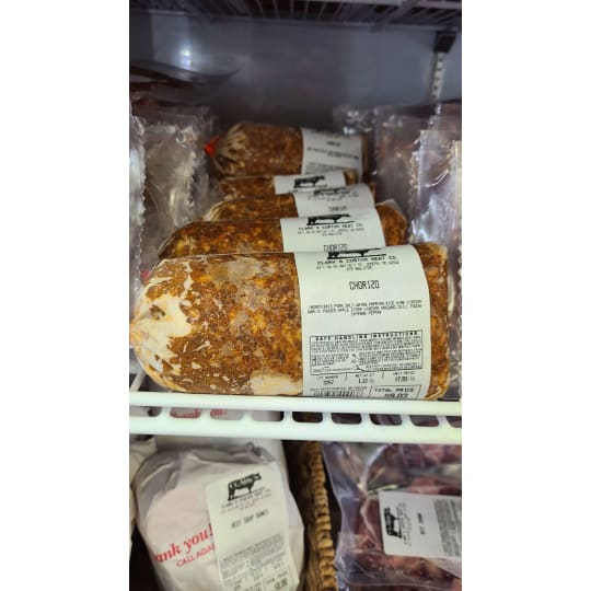 Chorizo - Get ready for a FLAVOR BOMB! Authentic chorizo spices are showcased in this incredible ground pork product! Great for taco night or a killer cheesy chip for game day!