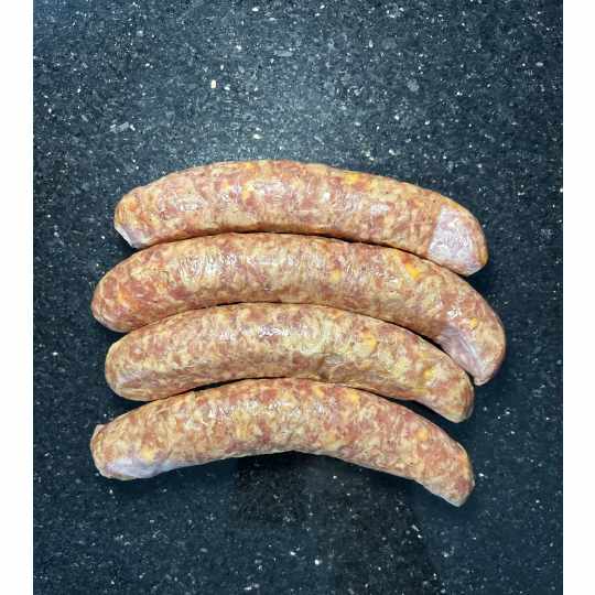 Bacon Potato Cheddar - Smoked and fully cooked brat. Just warm them up and they are ready for dinner! Breakfast in a brat. Includes our Clark's double smoked bacon - yes, it will rock your world!  Ordered in 1 lb increments. For example, if you order a quantity of 2, you will receive 2 lb.   Price per pound is $12.99.
