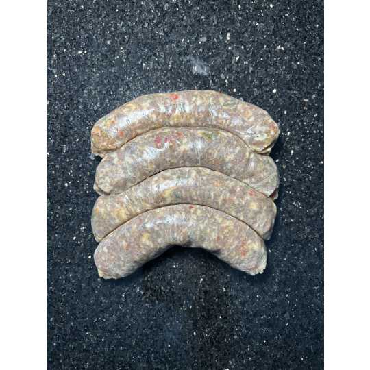 Philly - Your favorite philly cheesesteak flavors in a brat!  Ordered in 1 lb increments. For example, if you order a quantity of 2, you will receive 2 lb.   Price per pound is $10.99.
