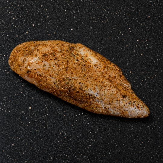 Hickory Rubbed Chicken Breast - Big juicy chicken breast rubbed generously with our favorite locally sourced hickory rub. Perfect for grilling or slow cooked and shredded with BBQ sauce!