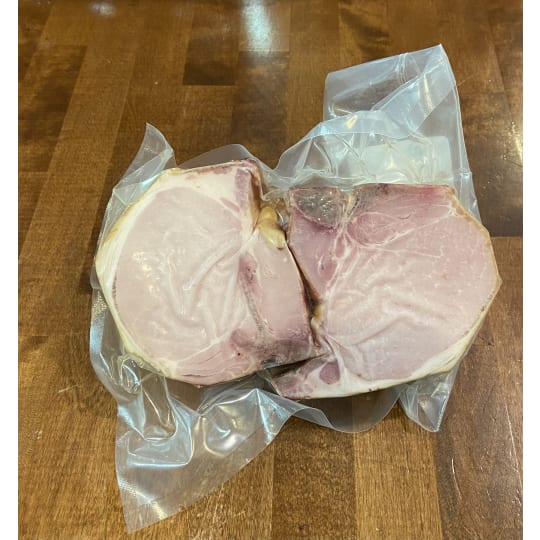 Smoked Thick Cut Pork Chops - Our in-house smoked chops are a wonderful quick and delicious protein option for dinner time.  Ordered in 1.5 lb increments. For example, if you order a quantity of 2, you will receive 3 lb.  Price per pound is $7.49.