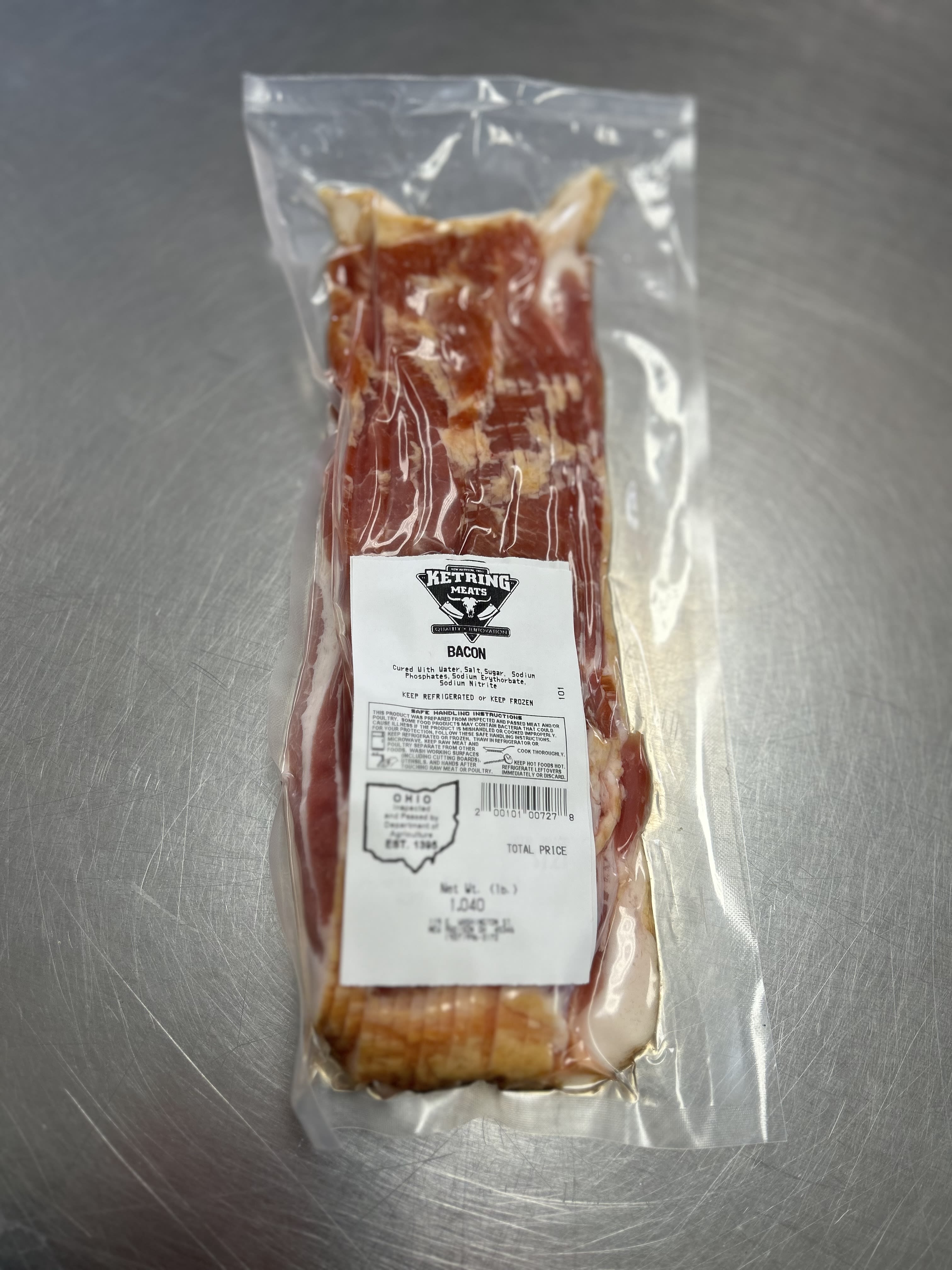 Bacon Frozen 1lb Delivery in New Madison, OH Ketring Meats