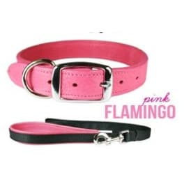 Leather Brothers LUXE Leather Collar - Flamingo - 14in