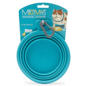 Messy Mutts Silicone Collapsible Dog Bowl - Blue - S