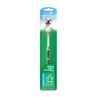 TropiClean Fresh Breath Tripleflex Toothbrush for Small & Medium Dogs