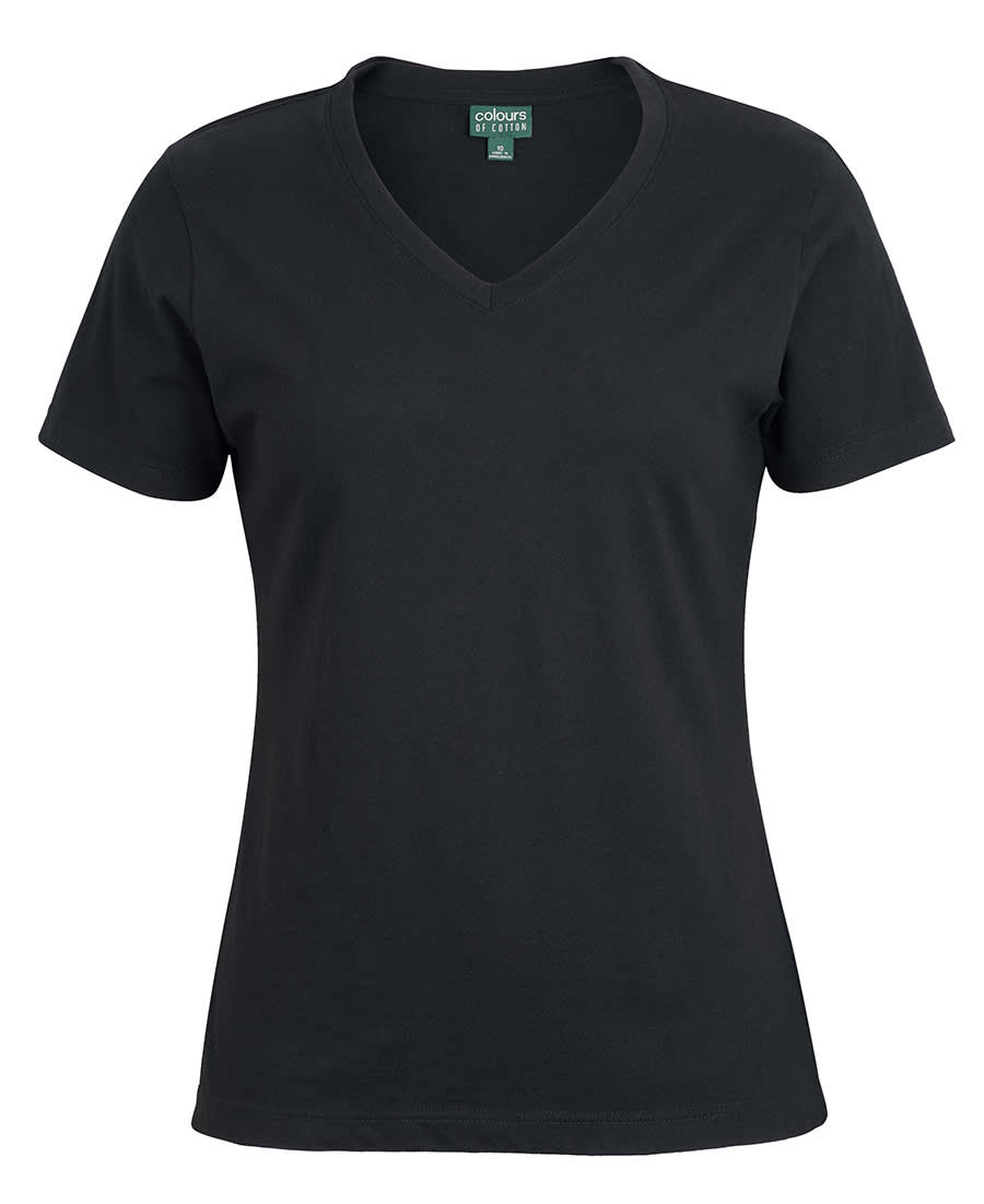 C of C Ladies V-Neck Tee - 1VT1 Image Black