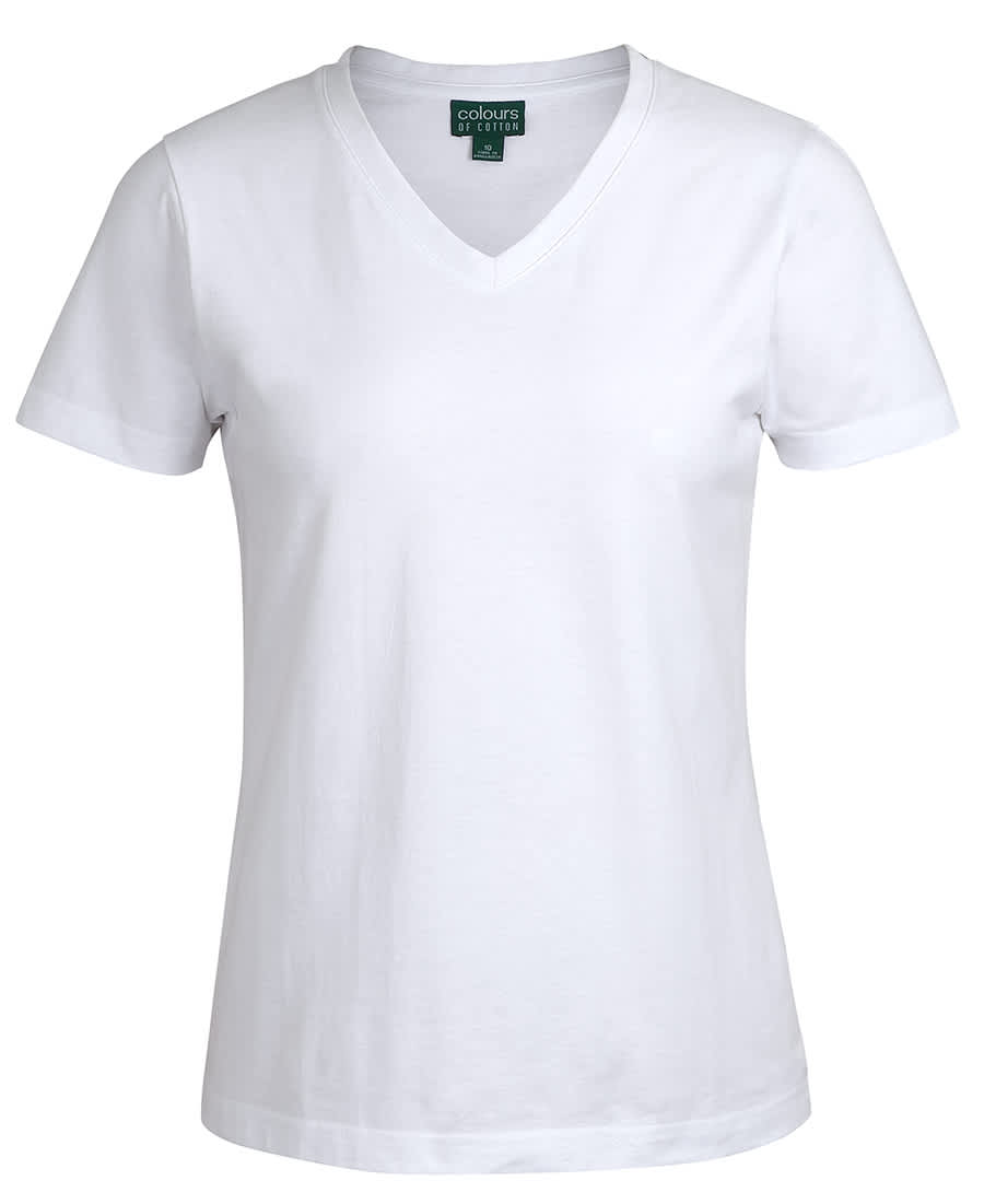 C of C Ladies V-Neck Tee - 1VT1 Image White