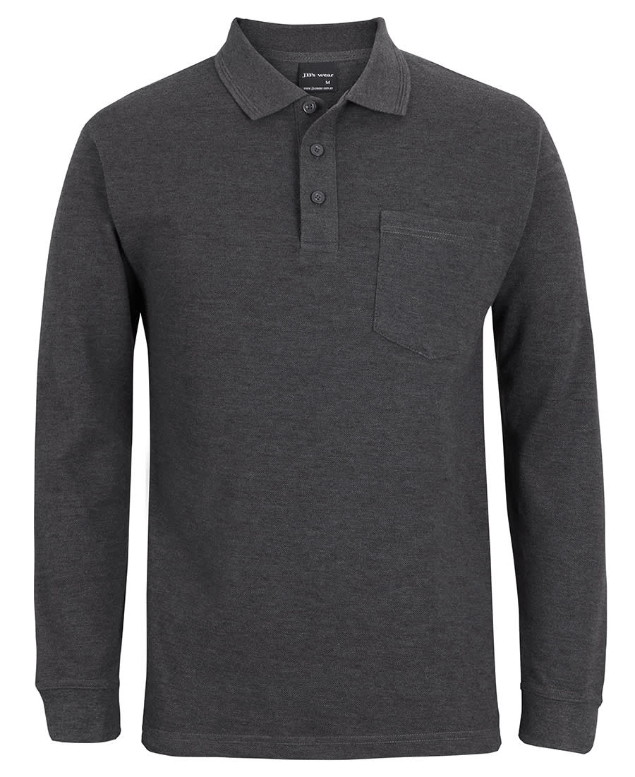 JB's 210 L/S Pocket Polo - 210PL Image Graphite Marle