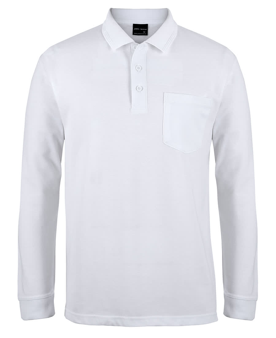 JB's 210 L/S Pocket Polo - 210PL Image White