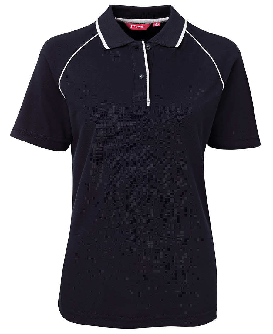 JB's Ladies Raglan Polo Navy/White