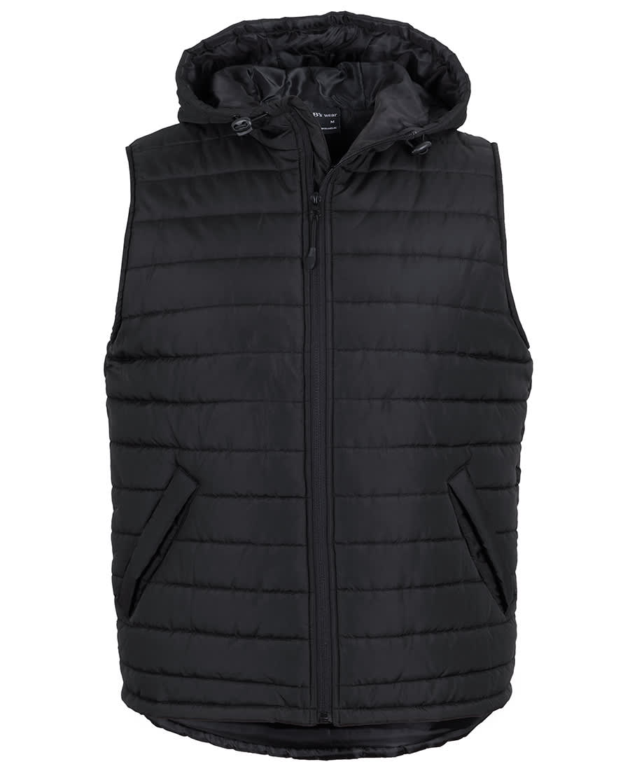 JB's Hooded Puffer Vest - 3AHV Image Black