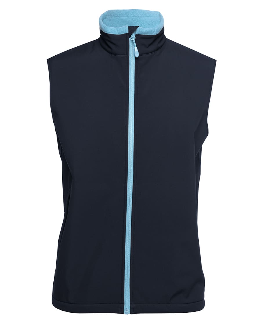 Podium Three Layer Softshell Vest - 3WSV Image Navy/Light Blue