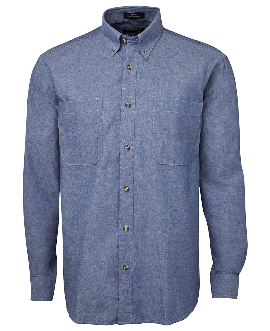 JB's L/S Cotton Chambray Shirt - 4CUL Image Chambray/Blue