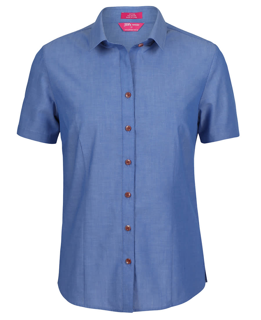 Ladies Classic S/S Fine Chambray Shirt - 4FC1S Image Indigo