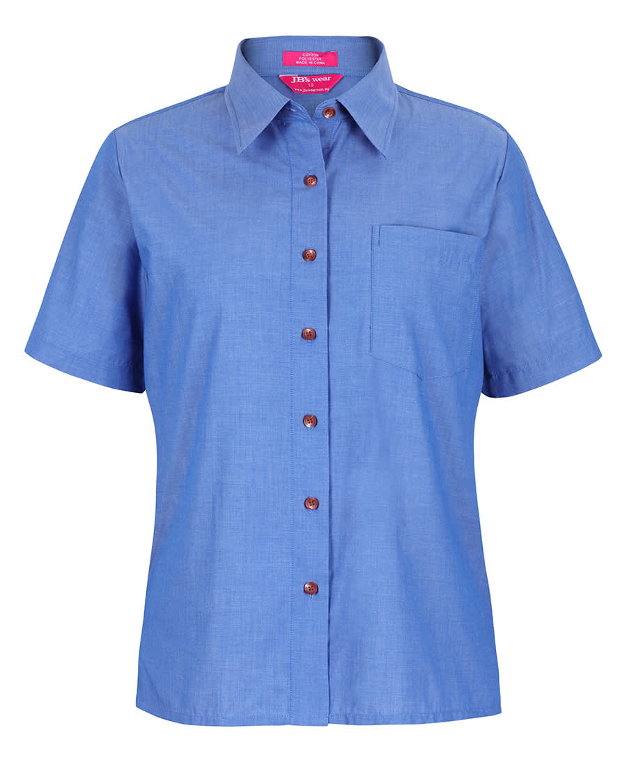 JB’s Ladies Original S/S Indigo Chambray Shirt - 4LICS Image Indigo
