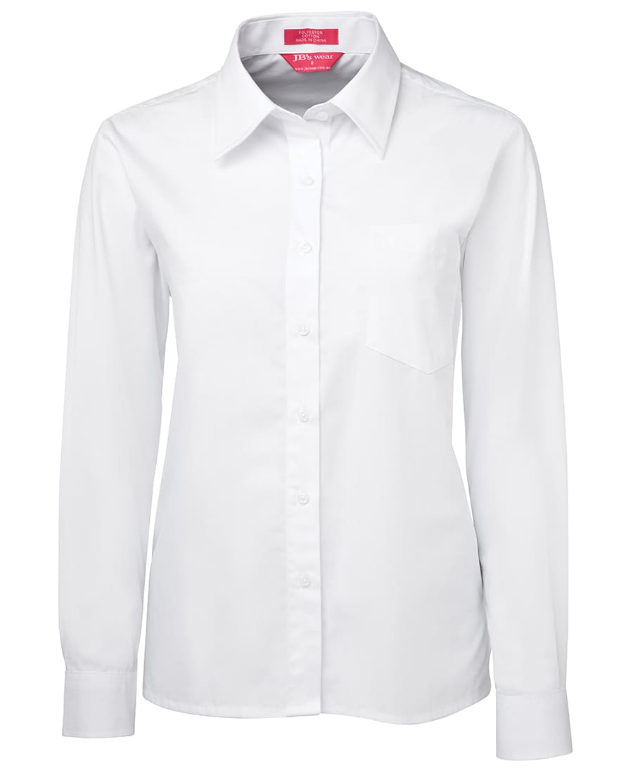 JB's Ladies L/S Original Poplin Shirt White