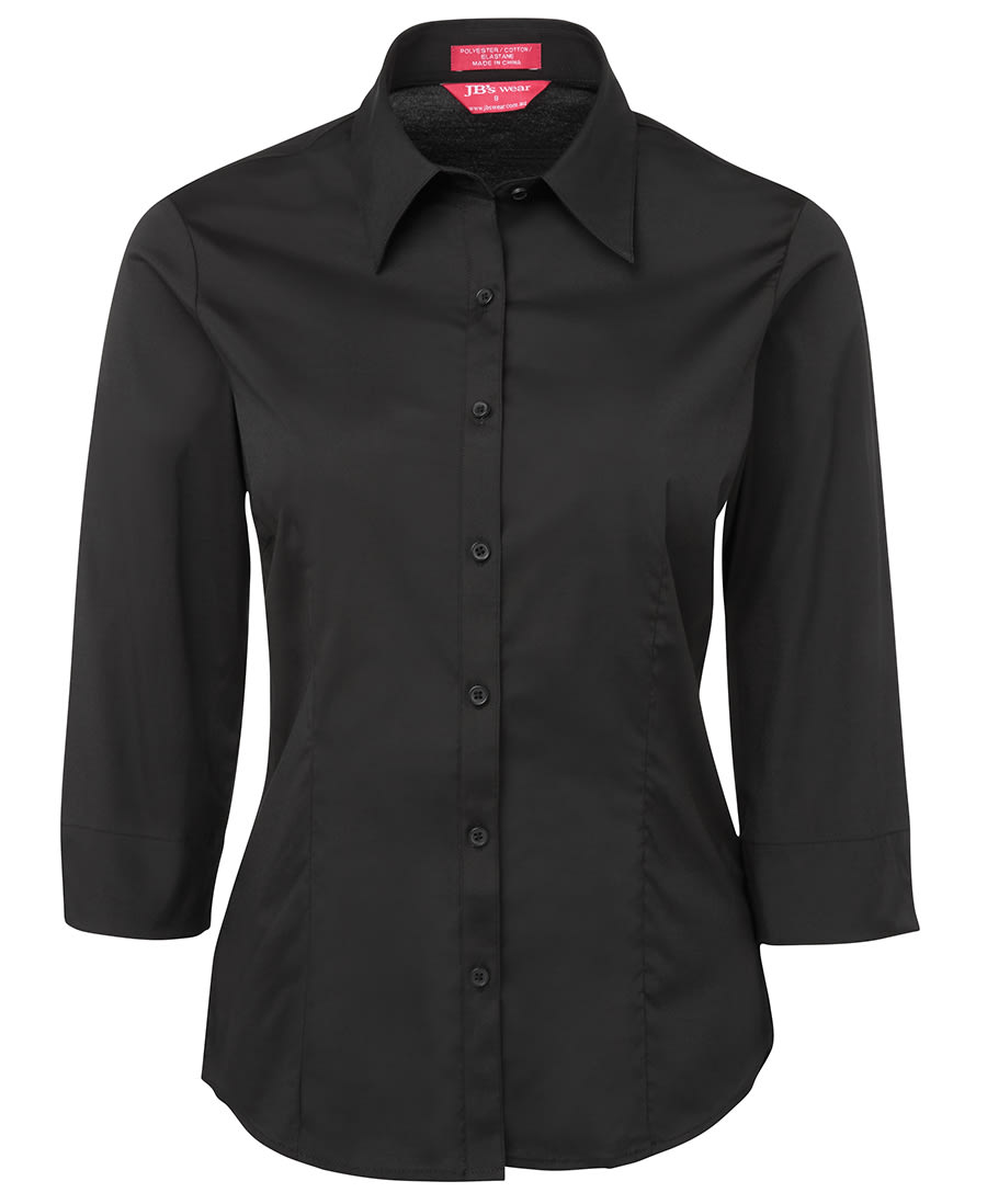 JB's Ladies Urban 3/4 Poplin Shirt Black