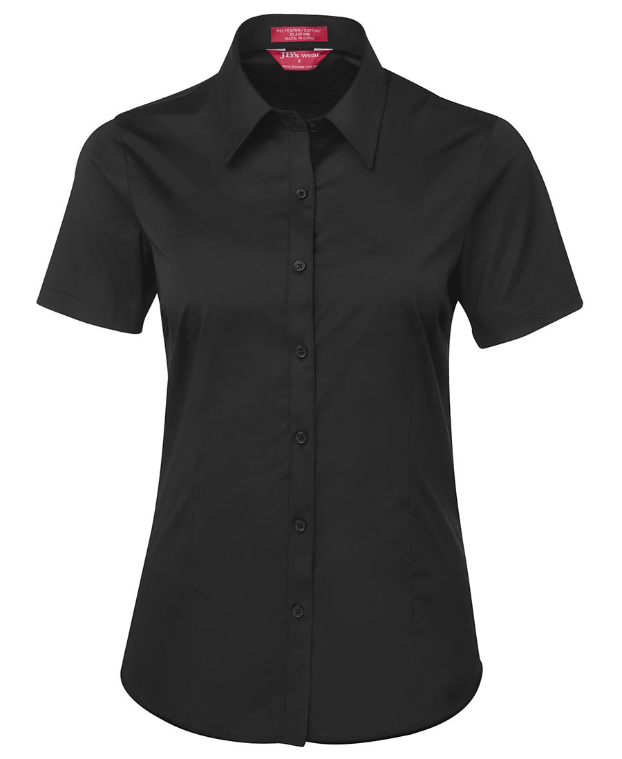 Ladies Urban S/S Poplin Shirt - 4PLUS Image Black