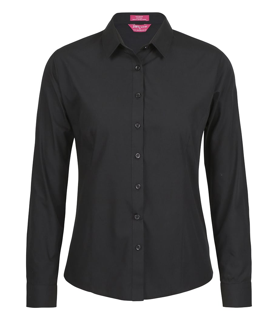 Ladies Classic L/S Poplin Shirt - 4PS1L Image Black