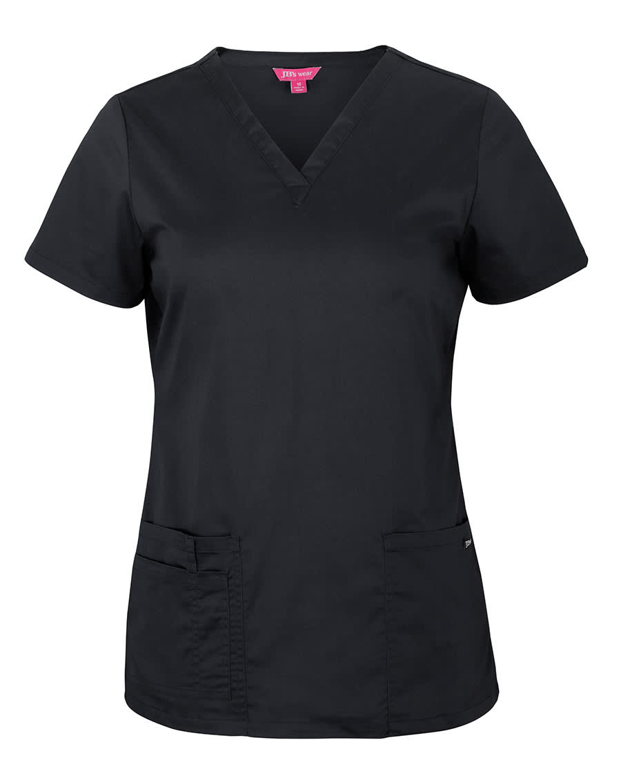 JB's Ladies Premium Scrub Top - 4SPT1 Image Black