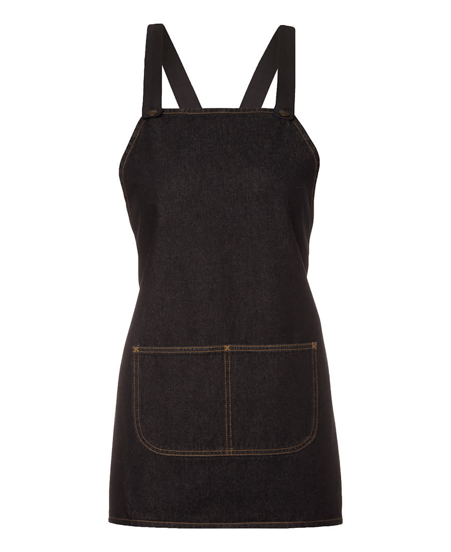 Cross Back 65x71 Bib Denim Apron (Without Strap) 5ACBB | Black