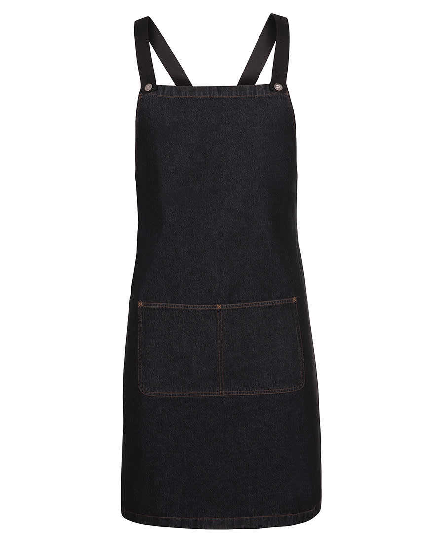 Cross Back Denim Apron (Without Straps) 5ACBD | Black