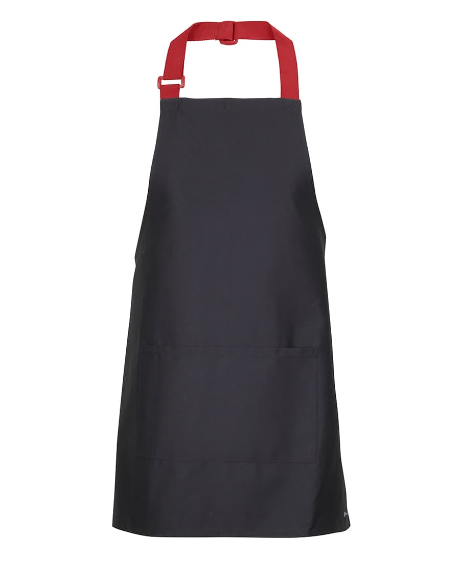 Apron With Colour Straps 5ACS | Black/Red