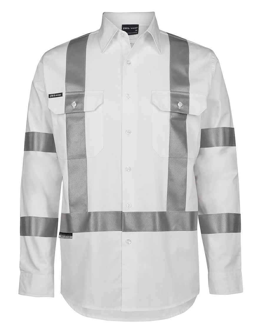 JB's Bio-motion Night 190g Work Shirt with Reflective Tape - 6BNS Image White