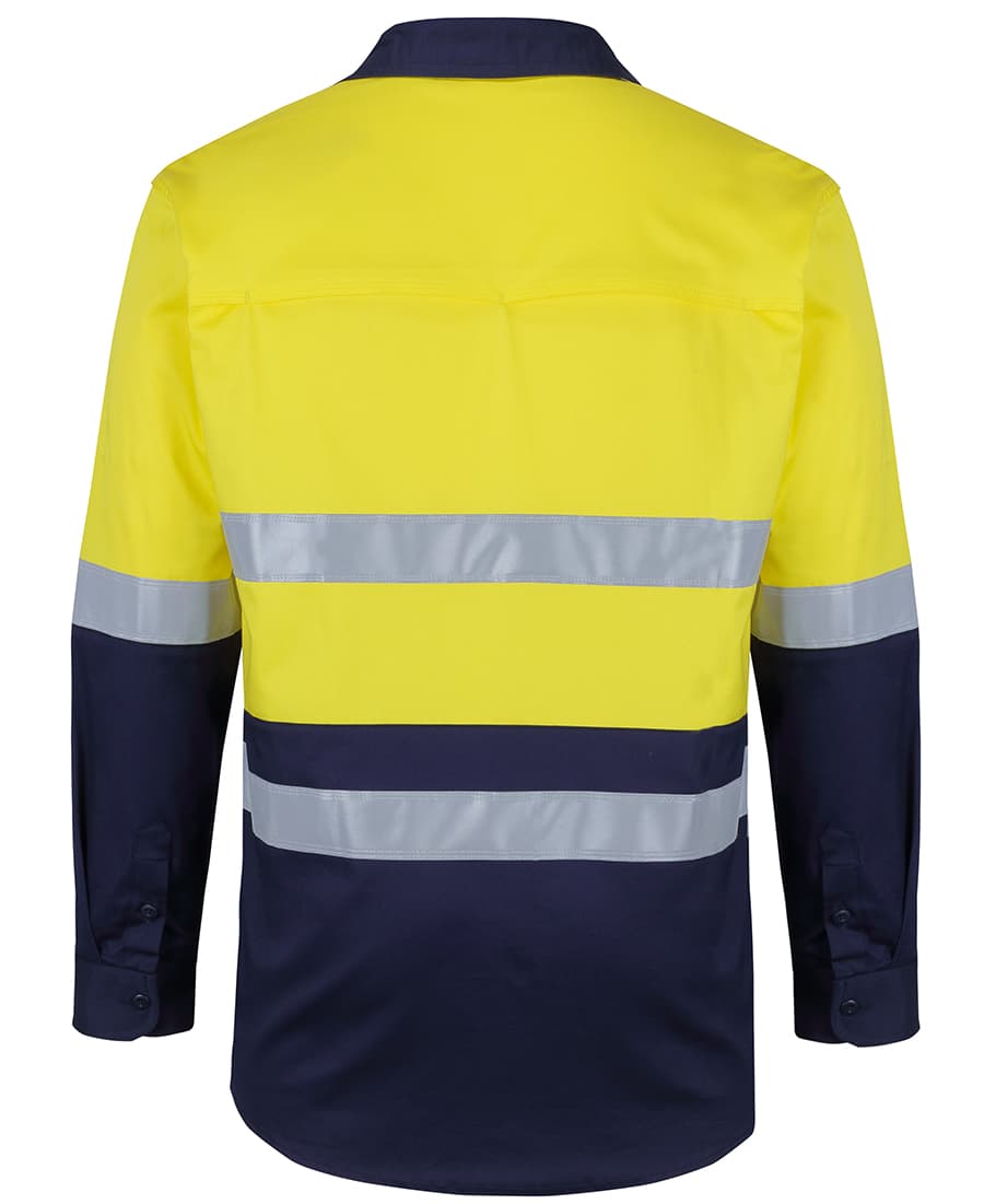 JB's Hi Vis (D+N) L/S Stretch Work Shirt with Tape - 6DSWL Image 