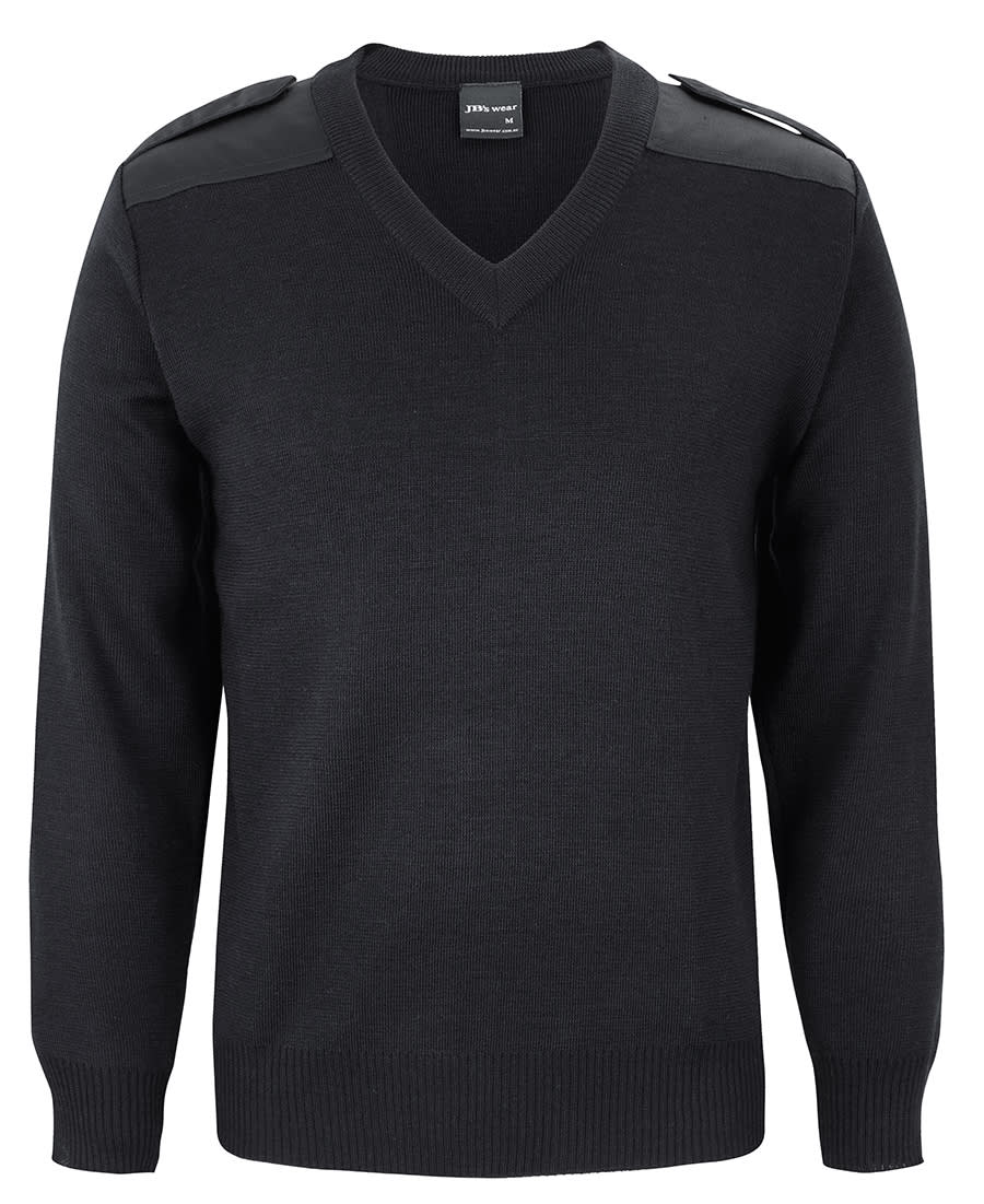 JB's Knitted Epaulette Jumper - 6EJ Image Black