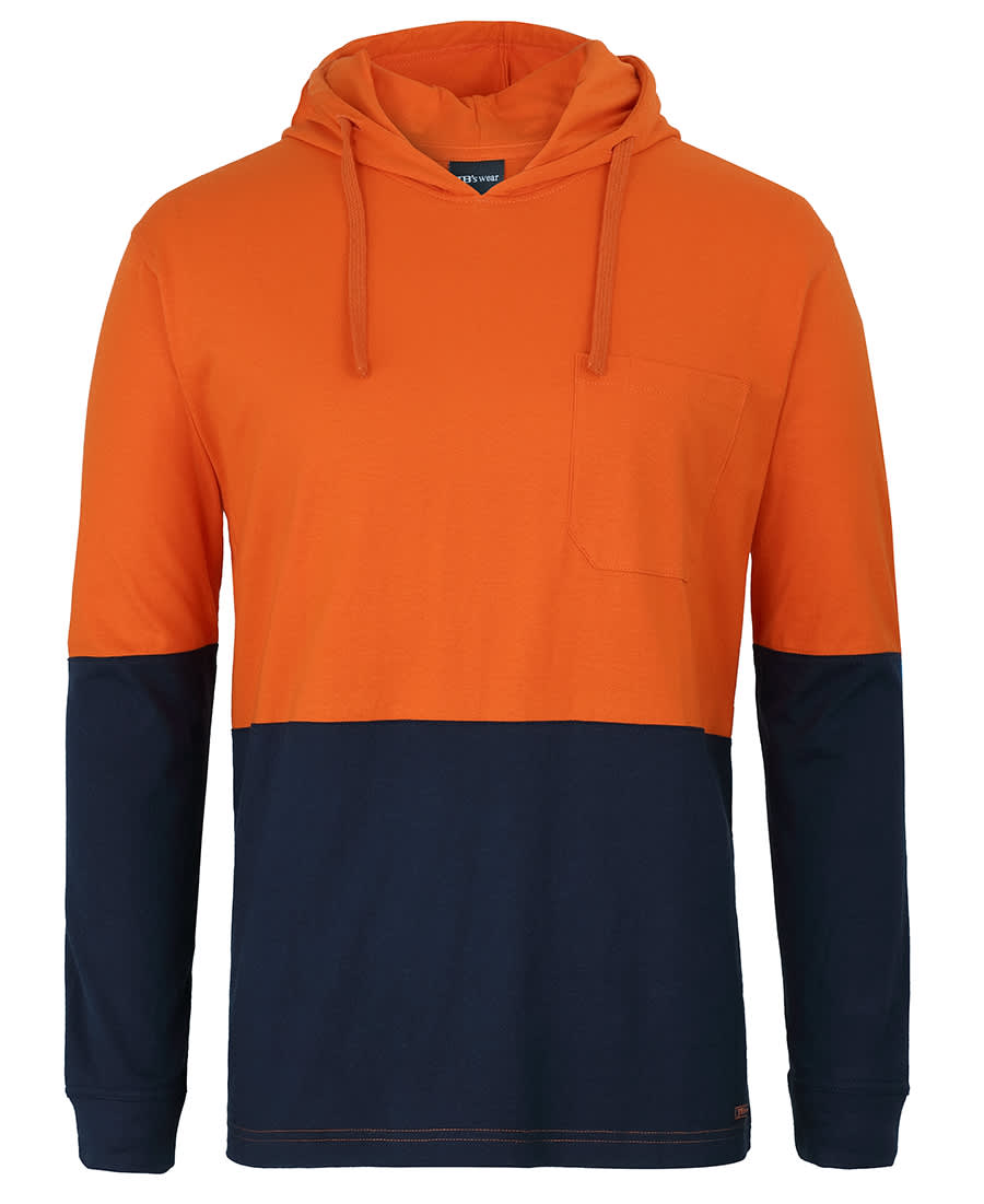 JB%27s Hi Vis L/S Cotton Tee with Hood