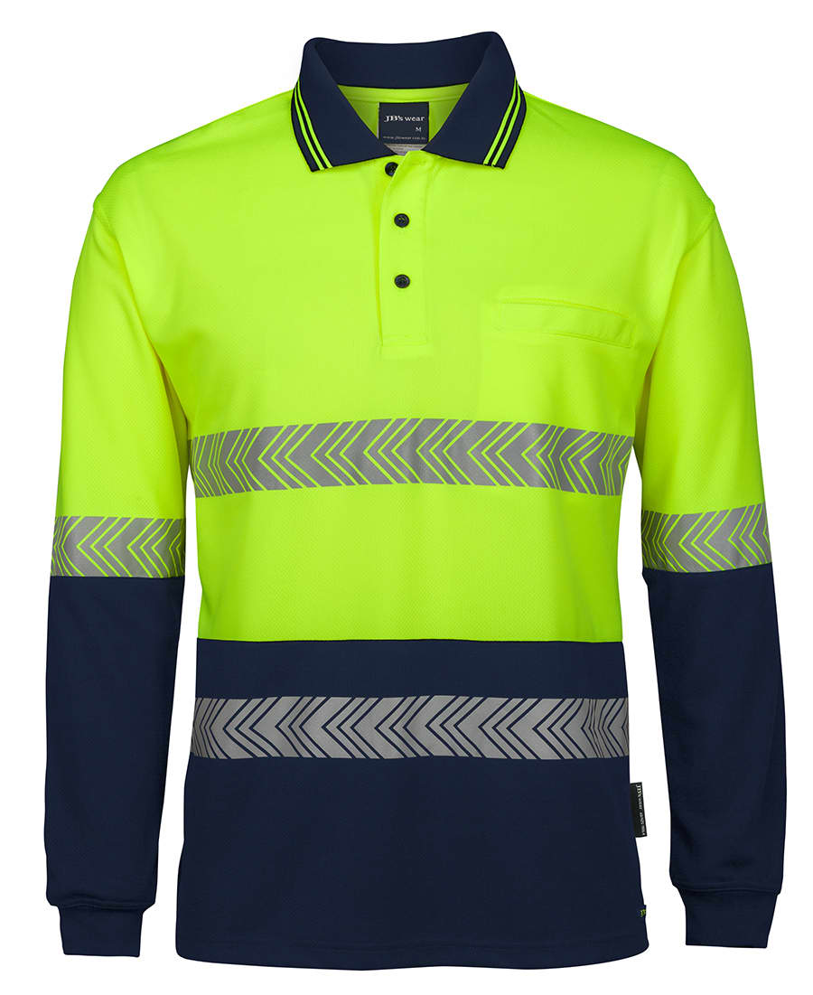 JB%27s Hi Vis L/S Segmented Tape Polo