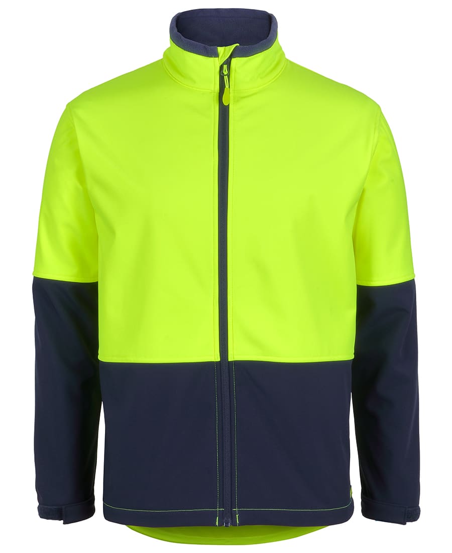 JB's Hi Vis Three Layer Softshell Jacket - 6HRJ Image Lime/Navy