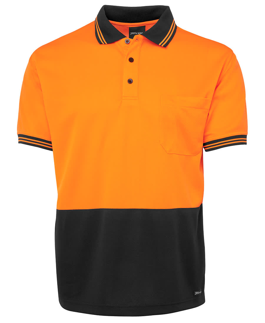 JB's Hi Vis S/S Traditional Polo - 6HVPS Image Orange/Black