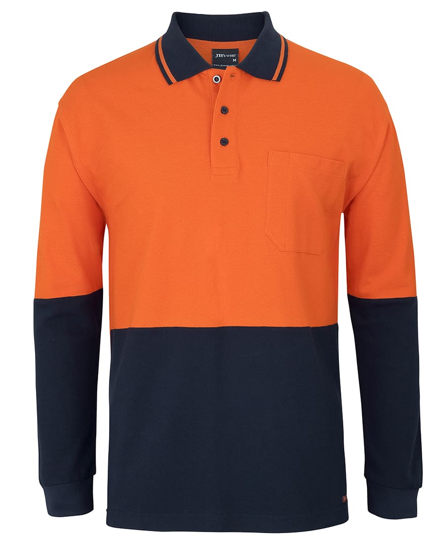 JB%27s Hi Vis L/S Cotton Pique Trad Polo