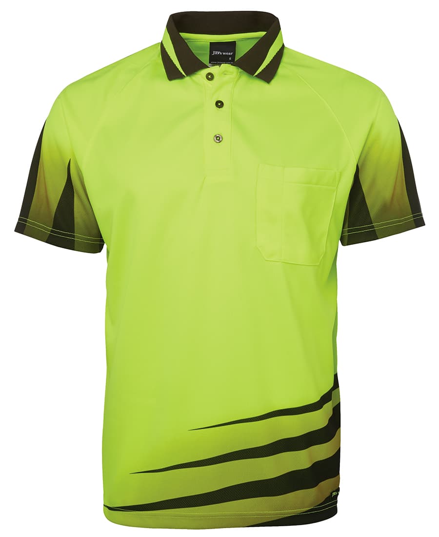 JB's Hi Vis Rippa Sub Polo - 6HVRS Image Lime/Black