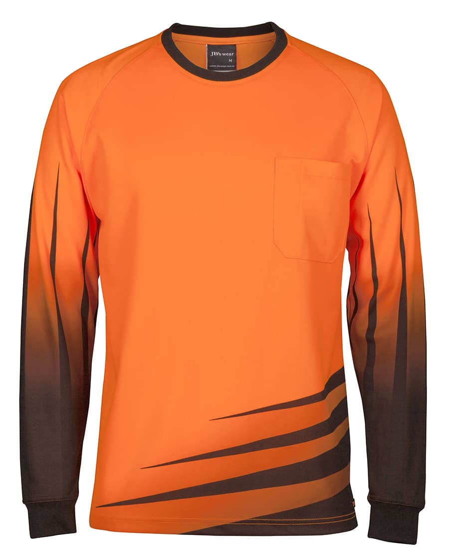 Hi Vis L/S Rippa Sub Tee - 6HVRX Image Orange/Black