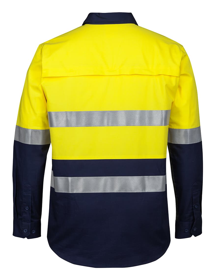JB's Hi Vis (D+N) Close Front L/S 150g Work Shirt - 6HWCS Image