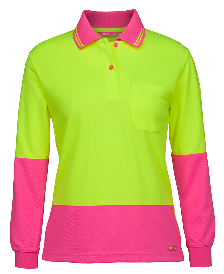 JB%27S LADIES HI VIS L/S COMFORT POLO