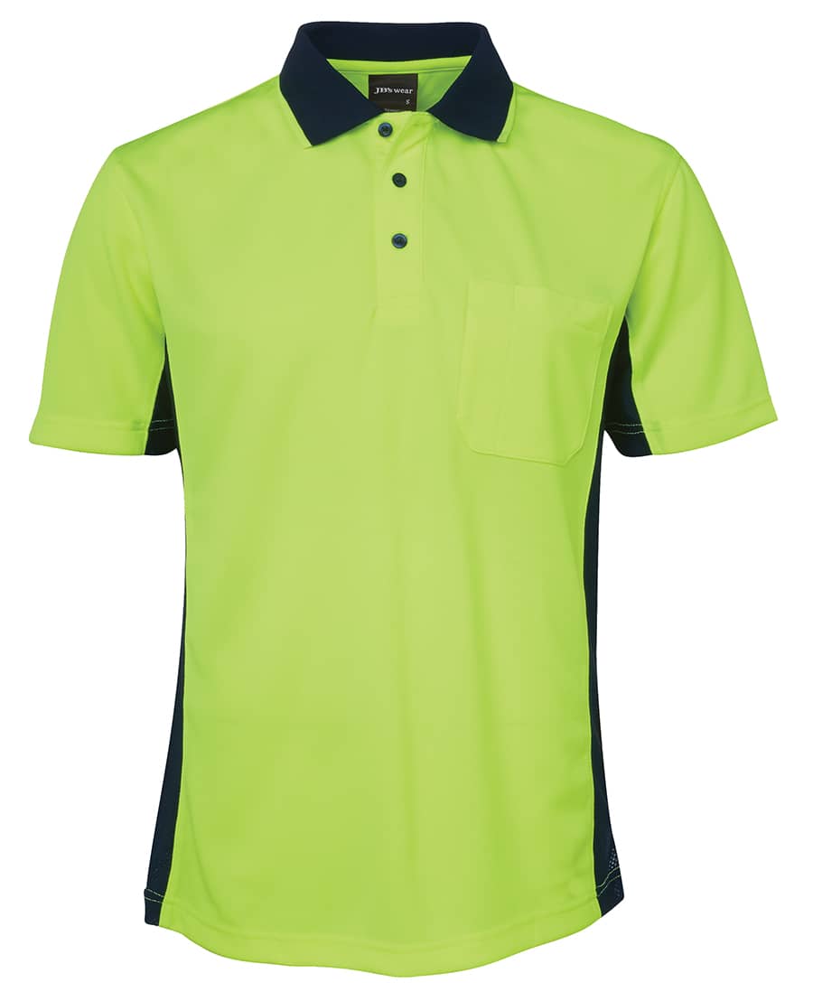 JB's Hi Vis S/S Sport Polo - 6SPHS Image Lime/Navy