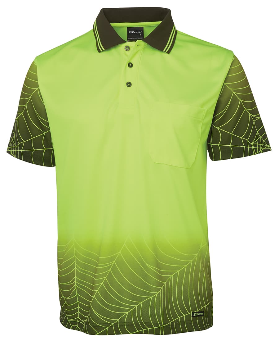 JB's Hi Vis S/S Web Polo - 6WPS Image Lime/Black