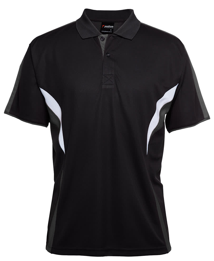 Podium Cool Polo - 7COP Image Black/Charcoal/White