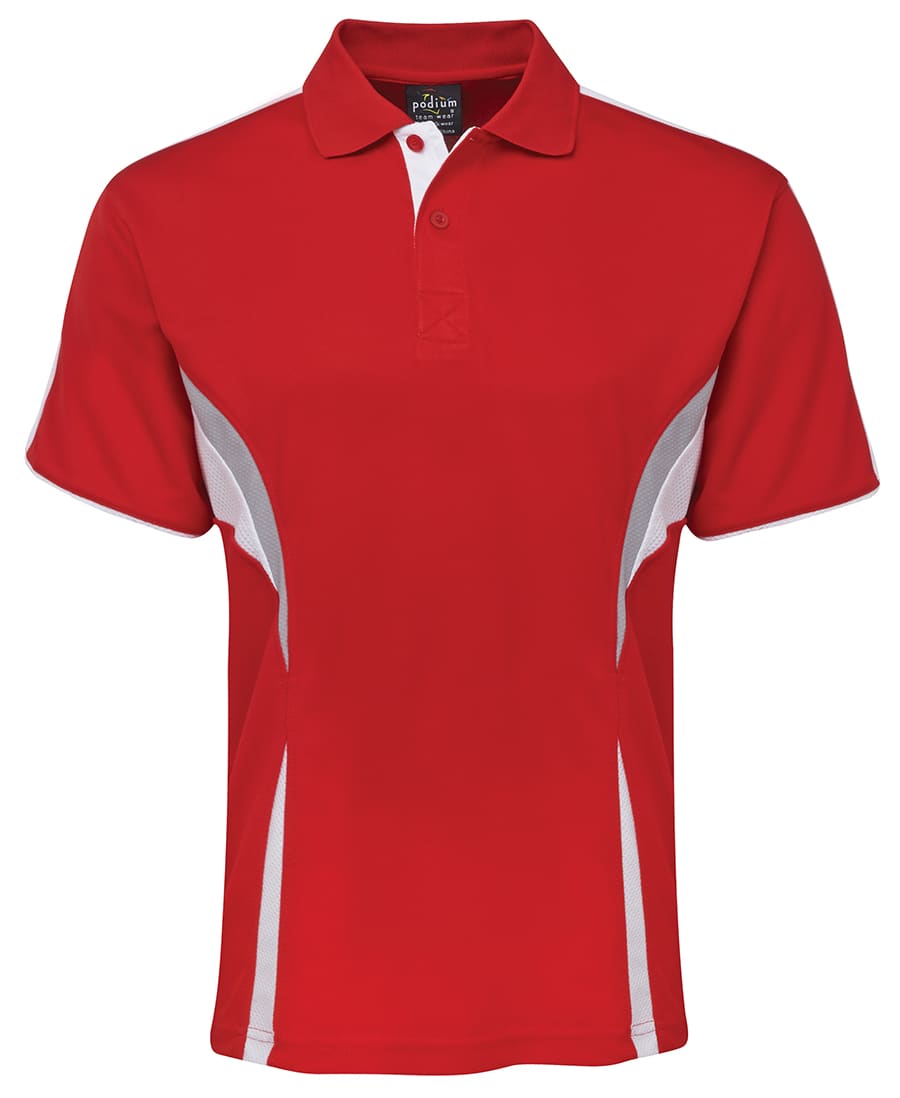 Podium Cool Polo - 7COP Image Red/White/Grey