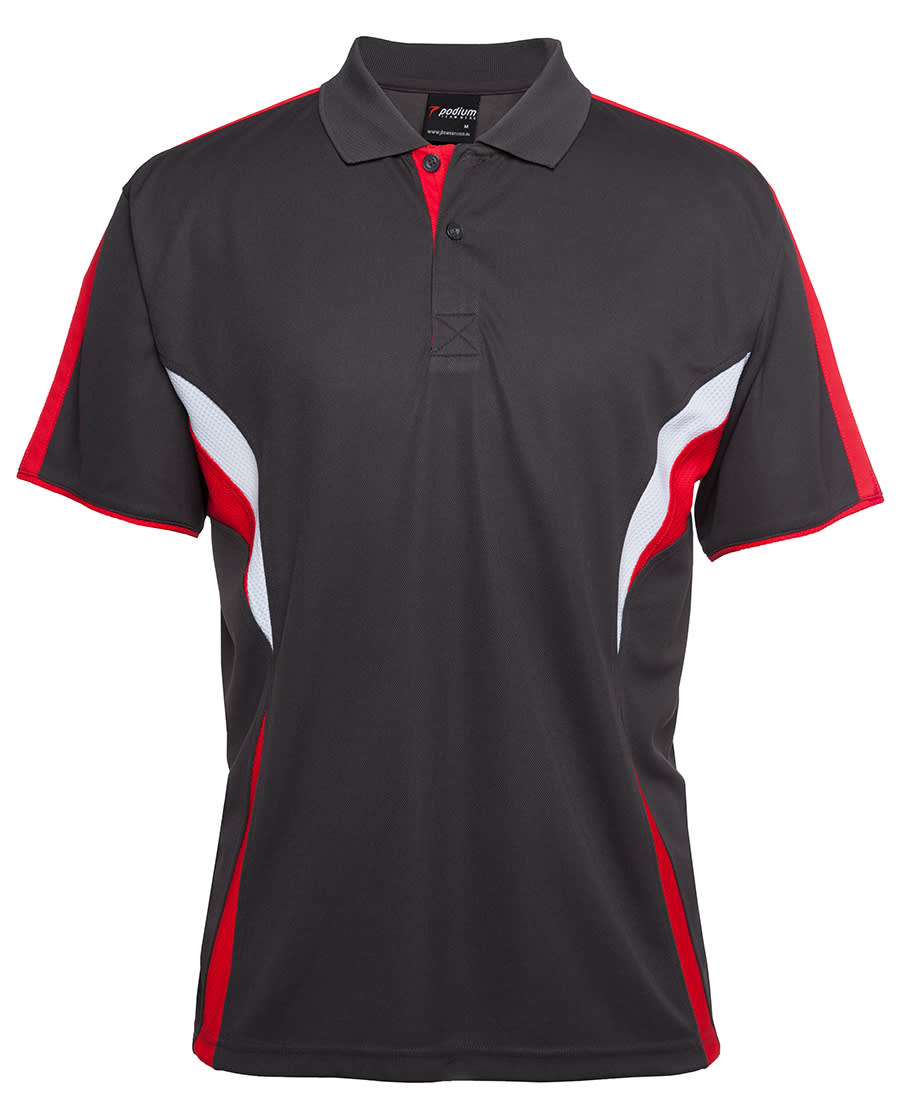 Podium Cool Polo - 7COP Image Gunmetal/Red/White