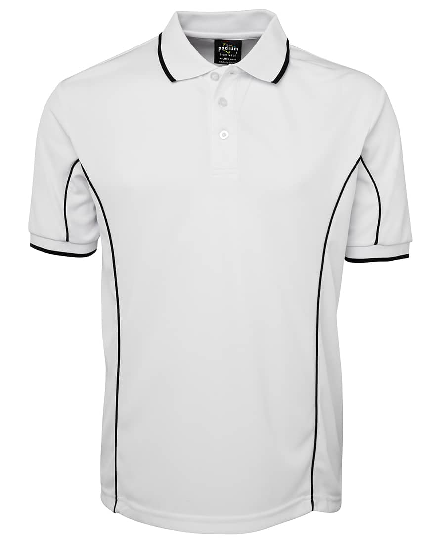 Podium S/S Piping Polo - 7PIP Image White/Navy